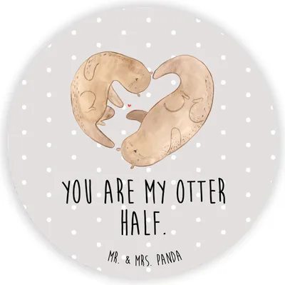 Produktbild von Mr. & Mrs. Panda magnet Otter Herz - Grau Pastell - Geschenk, Kühlschrank, Liebe, Kühlschrankmagnet, Hochzeitstag, Seeotter, für, haftmagnet, whiteboardmagnet