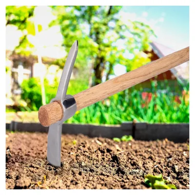 Produktbild von Spitzhacke mit Hartholzstiel, 40 cm, Gartenhacke, Unkrauthacke, Handgrubber aus Edelstahl