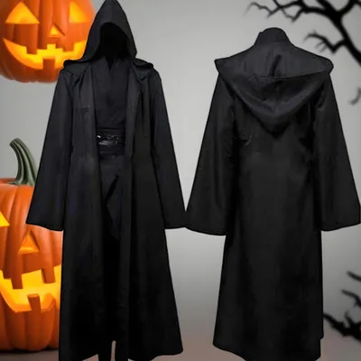 Obrázek produktu pro Kostým válečníka pro dospělé – plášť s kapucí – uni – polyester – velikost L – černý