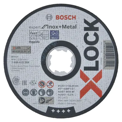 Image de Disques à tronçonner BOSCH Expert for Inox + métal - X-LOCK Ø125 x 1 - 2608619264