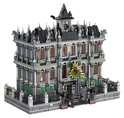 Produktbild von BlockBuddie™ 7527 Teile Klemmbausteine Psychiatrie-Krankenhaus Gotisches Geisterhaus Modulares Bauset Arkham