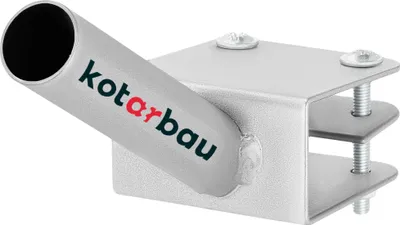 Produktbild von KOTARBAU® Fahnenhalter 1-Fach für eine Fahnenstange Montage an Balustrade 170 mm Pulverbeschichtet Grau Fahnenmasthalter Fahne Flagge Pulverbeschichtet Fahnenstange