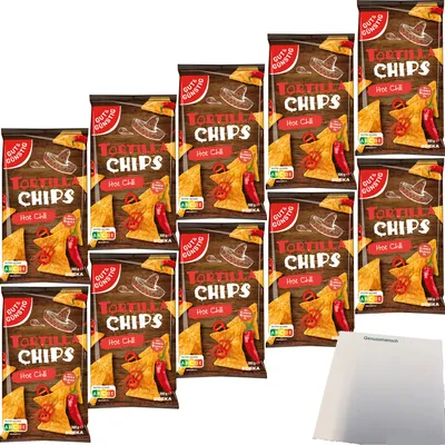 Produktbild von Gut & Günstig Tortilla Chips Hot Chili VPE (10x300g Packung) + usy Block
