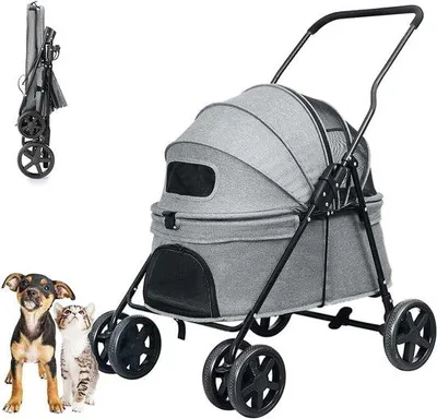 Produktbild von Famanu Hunde-Buggy bis 15 kg - mit Netzfenstern und Regenschutz