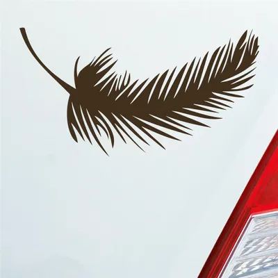 Produktbild von Auto Aufkleber Feder Federn Tuning Deko Vintage 10x5,5 cm Braun Sticker Heckscheibenaufkleber