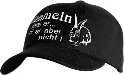 Produktbild von Baseballcap mit Einstickung - Kaninchen - Rammeln kann er.... - KN285 schwarz