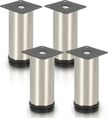 Produktbild von Aopunly 4er Set Möbelfüße Tischbein Set Sofafüße Möbelbeine Bettstützen Sofafüße Schrankfuß Möbelbeine Edelstahl 180mm