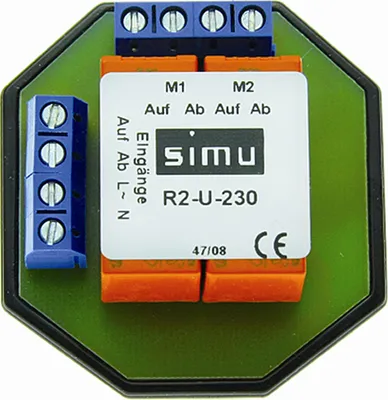 Produktbild von Simu Trennrelais R2-U-230 zum verbinden von 2 Motoren an eine Steuerung