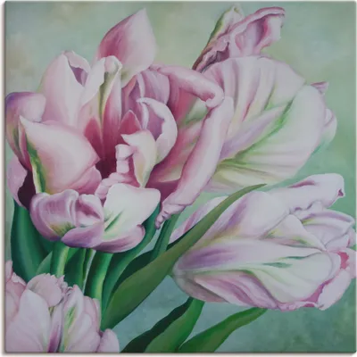 Produktbild von ARTland Leinwandbild Tulpen Größe: 70x70 cm