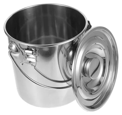 Image de Élégant récipient en acier inoxydable avec couvercle - 6 litres, idéal pour conserver les aliments et les huiles.
