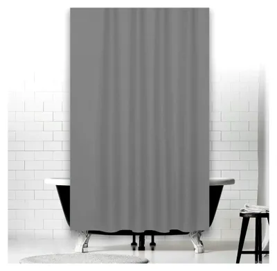 Produktbild von Textil-Duschvorhang 180x230 cm mit Qualitätsringen in hellem Grau