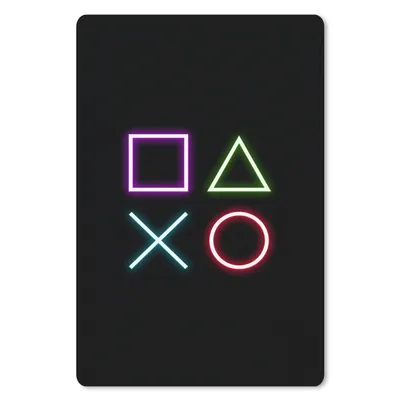 Produktbild von MuchoWow® Gaming Mauspad Mousepad Gaming - Neon - Konsole - Schwarz - Controller - Gaming 18x27 cm - Mousepads - Maus Mat - Pad - Mausunterlage - Coole Schulsachen für Teenager