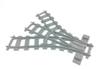 Produktbild von Trixbrix Dreifach-Weiche R40 – Schienen kompatibel mit LEGO® City Eisenbahn und Zug, Zubehör für Klemmbausteine