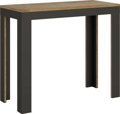 Produktbild von Ausziehbare Konsole 90x40/196 cm Small Evolution Line Nature Oak Anthrazitrahmen