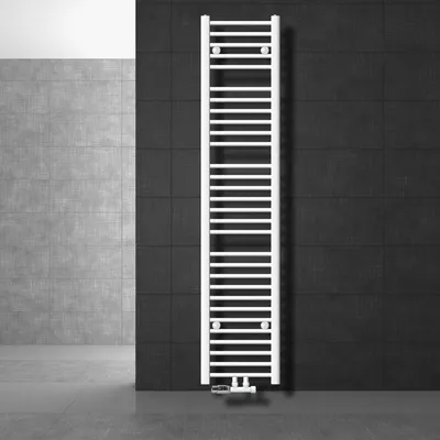 Obrázok produktu pre LuxeBath Kúpeľňový radiátor stredové pripojenie 300 x 1800 mm biely rovný s termostatom a pripojovacou sadou rohová stena biela - Radiátor , bez vykurovacieho telesa