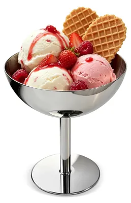 Edelstahl-Eisbecher, 200 ml, 10 cm Schale, spülmaschinengeeignet