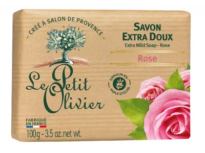 Produktbild von Le Petit Olivier extra feine Seife Rose 100g