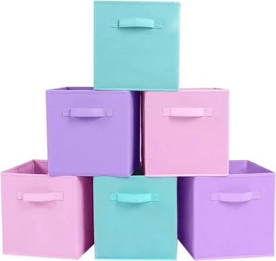 Produktbild von Faltbare Aufbewahrungsbox, 6-teiliges Set faltbarer Stoffaufbewahrungswürfel für Kleiderschrank und Spielzeug