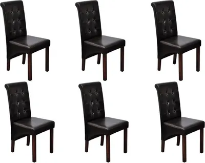Produktbild von Esszimmerstühle 6 Stk. Braun Kunstleder