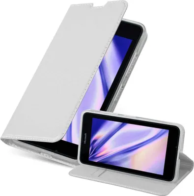 Produktbild von Cadorabo Handyhülle für Nokia Lumia 640 Schutz Hülle in Silber Cover Etui Book Case Booklet