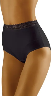 Produktbild von Wolbar Damen Slip Unterwäsche hoher Bund musterlos WB303, Schwarz, M