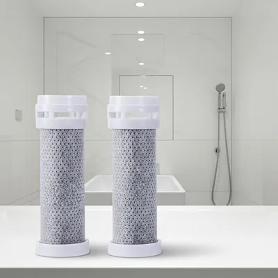 Produktbild von Ersatz-Wasserfilter 2er-Set für 3-in-1-Duschkopf - Premium-Filter reduziert Chlor, Fluoride & Bakterien - für weicheres Wasser & Haut/Haare