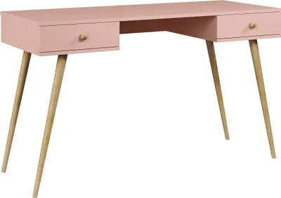 Produktbild von FEDVE Schreibtisch Laptoptisch Febog Büromöbel Bürotisch Arbeitstisch mit Schubladen NATÜRLICHES ROSA