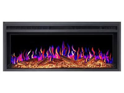 Image de Cheminée électrique ArtiFlame AF38 Multicolor - Cheminée électrique encastrable avec chauffage 1600 W, effet de flammes 3D réaliste, éclairage LED, télécommande, noir