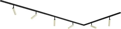 Produktbild von QAZQA - Modern Modernes Schienensystem I Spotlight I Deckenspot I Deckenstrahler I Strahler mit 6 Spot I Spotlight I Deckenspot I Deckenstrahler I Strahler I Lampe I Leuchtes in Beige und Schwarz, 1-p