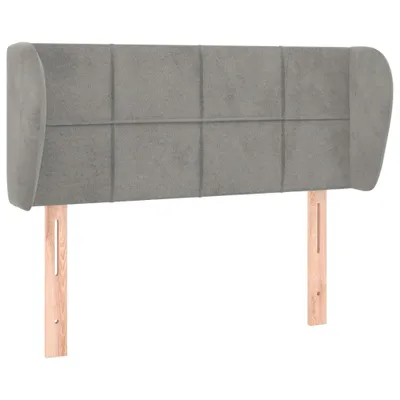 Produktbild von Kopfteil mit Ohren Hellgrau 103x23x78/88 cm Samt