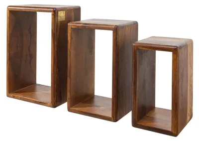 Immagine prodotto di MASSIVMOEBEL24 | mensola in legno di Shesham / Acacia 45x20x30 Noce cerato TORONTO #242