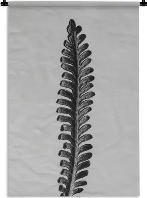 Produktbild von MuchoWow® Wandteppich Wandbehang Abstraktes Blatt in Schwarz und Weiß 120x180 cm Tapisserie Dekoration Wandtuch - Schlafzimmer - Dekorationen für das Haus