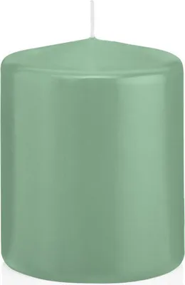 Produktbild von Stumpenkerzen in RAL-Qualität Reseda Ø 78 x 100 mm, 8 Stück