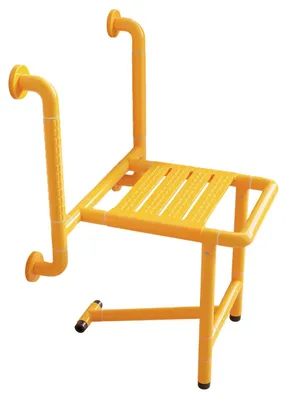 Produktbild von Klappbarer wandmontierter Duschstuhl - Duschsitz Modell 2 - rutschfeste Sitzfläche - bis 150 kg belastbar - für Senioren, Schwangere und Menschen mit Behinderung