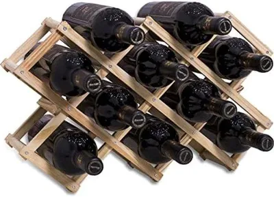 Image de Casier à vin en bois pour 10 bouteilles - Empilable et peu encombrant