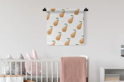 Produktbild von MuchoWow® Wandteppich Wandbehang Birnen - Aquarell - Weiß 60x60 cm Tapisserie Dekoration Wandtuch - Dekorationen - Wand Decke