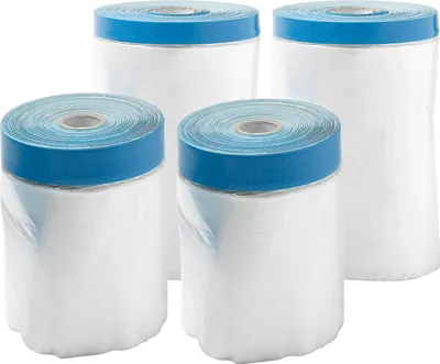Produktbild von Abdeckfolie mit Klebeband 4 Stück in 2 verschiedene Größen UV Malerfolie