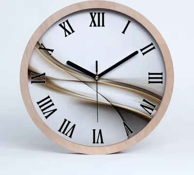Produktbild von Holzuhr 25fi cm wanduhr - schwarze Spitzen - brązowaala
