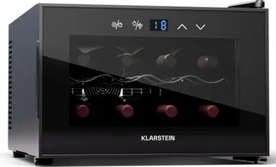 Produktbild von Klarstein Weinkühlschrank,1 Zone Getränkekühlschrank mit Glastür, Leiser Indoor/Outdoor Kühlschrank, 21L Flaschenkühlschrank Klein, Weinschrank für Getränke, Weinkühler für 8 Flaschen