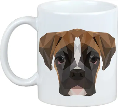 Produktbild von Boxer, Deutscher Boxer III - Becher mit einem Bild und dem Schriftzug geometrischer Hund Art-Dog