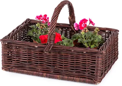 Produktbild von JIPRO® Gartenkorb aus Weide dunkel Ekin I. - Weidenkorb - B 45 x T 30 x H 15(cm)