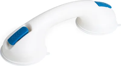 Produktbild von Weinberger leichter, starker mobiler Halte-Griff für jede Gelegenheit/mit Saugnäpfen/hält auf glatten(!) Oberflächen/für das Bad, Badewanne oder Dusche/perfekt zum Mitnehmen/Farbe: Weiß/Modell: 48711