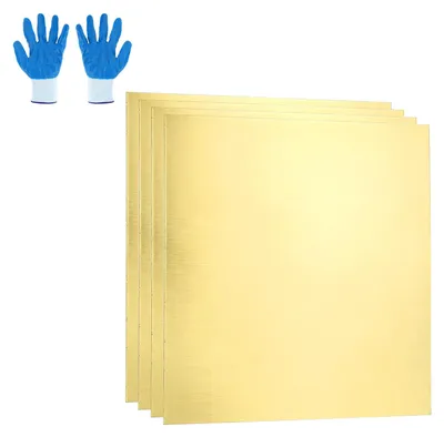 Messingplatten H62, 4 Stück, 10x10x0,2 mm, goldfarben