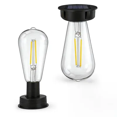Produktbild von Solar Gartenlampe 2er Set Ersatz LED 8,5 cm, warmweiß Licht, mit Sensor, wetterfest, für Terrasse, Weg & dekorative Außenbeleuchtung
