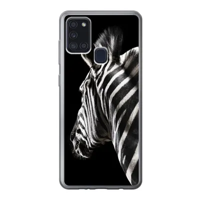 Produktbild von MuchoWow® Handyhülle Schutzhülle Hülle für Samsung Galaxy A21s Zebra - Wilde Tiere - Muster Silikon Softcase Handy Hülle - Hartschale