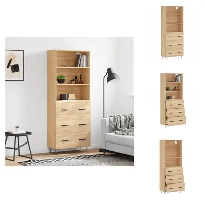 Immagine prodotto di vidaXL Credenza Sonoma-quercia 69,5x34x180 cm in legno - Credenze