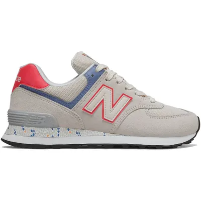 Produktbild von New Balance Damen Sneaker Turnschuhe Sportschuhe Damenschuhe, mit Schnürverschluss, Größe:EU 36.5, Farbe:Weiß-weizenfarben,hotrosa