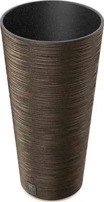 Produktbild von Blumentopf - Blumenübertopf wetterfest mit 33% echtem Holzanteil für den Außenbereich inkl. Innentopf  H 48 cm Ø 25 cm  Pflanzgefäß – Pflanzsäule