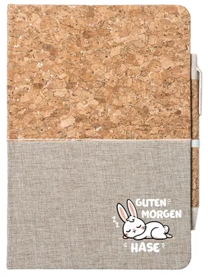 Produktbild von Huuraa Notizbuch A5 Guten Morgen Hase 80 Blatt inkl. Kugelschreiber Tagebuch Geschenkidee
