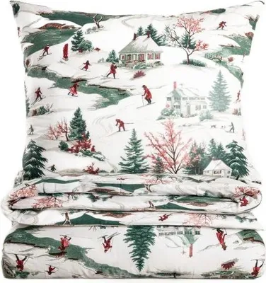 Produktbild von HOMLA CORTINA Weihnachtsmuster Baumwollbettwäsche 160x200 + 2*70x80 cm